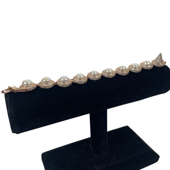 Eddie Borgo Freshwater Pearl Necklace & Bracelet 2pc Set Rose Gold - Picture 10 of 16